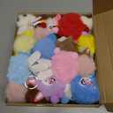 Equsion 48 Pcs Kawaii Keychains Bulk Cute Plush Keychains Fluffy Pompoms Balls with Tassels and Keyrings Key Chain Kawaii Party Favors for Birthday Goodie Bags Piata Prizes(Funny)