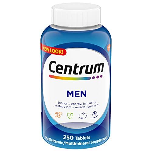 Centrum Multivitamin for Men, Multivitamin/Multimineral Supplement with Vitamin D3, B Vitamins and Antioxidants, Gluten Free, Non-GMO Ingredients - 250 Count, Exp 20/24