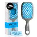 FHI Heat UNbrush Detangling Brush for Pain-Free Brushing on All Wet or Dry Hair Types  Durable DuoFlex Anti-Static Bristles, Lightweight Handle, Vented Hair Brush (1 Count (Pack of 1), Light Blue/Grey)