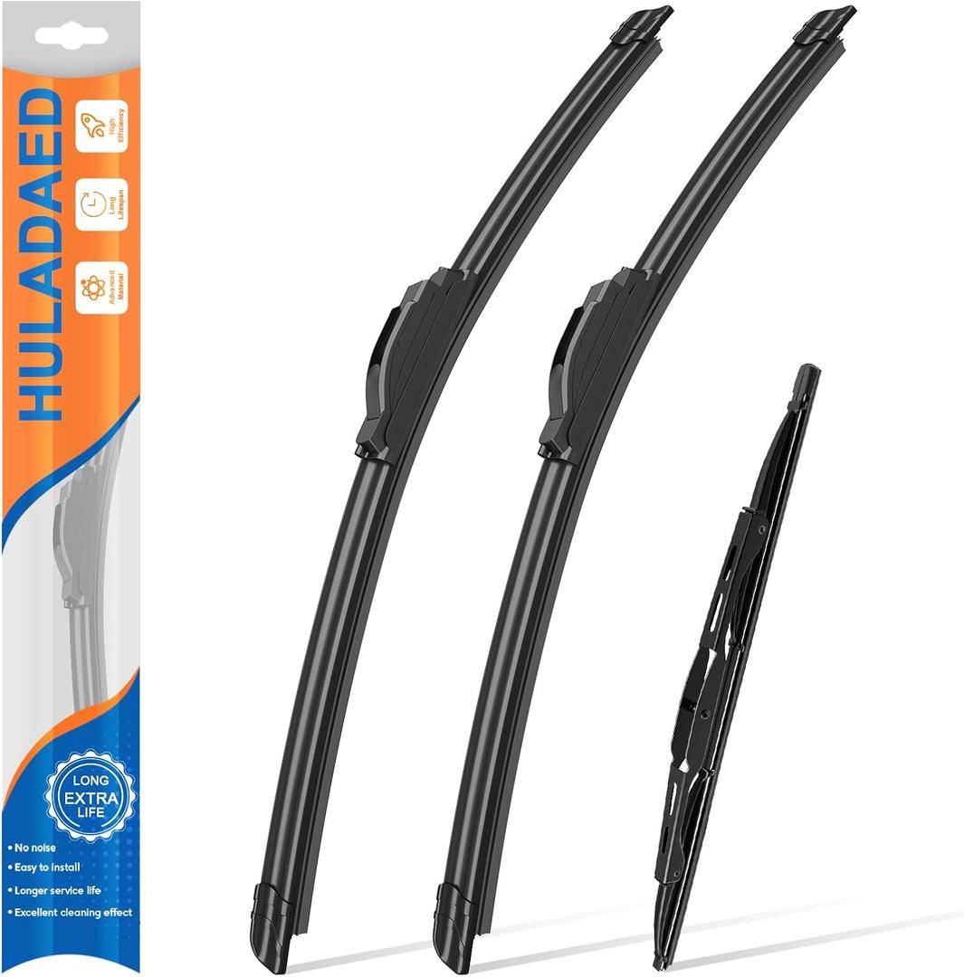 HULADAED Windshield Wiper Blades Replacement for Ford Expedition 2008 Explorer 2002-2004,OEM Quality All-Season Streak-Free Quiet Wipers Tailored for Ford Drivers-22"+22"+16"(Set of 3)