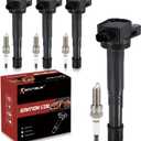 UF602 Ignition Coil Pack & Iridium Spark Plugs Compatible with Honda Accord Civic CRV Crosstour Acura ILX 2.4L L4 2008-2015 UF602 Coil Pack Sets of 4 Replaces #C1662 5C1719 E1102 LKR7BGPS