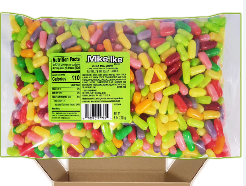 Mike & Ike Sour Mega Mix (5 Pound), Best by: 09/2026