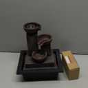 Tolevoit Three Bowls with Rotating Ball Flowing Tabletop Fountain Home Dcor Indoor Decor Waterfall Sound Zen Mini Fountain Warm Led Light Pebbles Stone(23114)