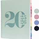 Rileys Academic Planner 2025-2026, Daily, Weekly & Monthly Planner, July 2025 - June 2026, Student Notes Pages, Twin-Wire Binding, Weekly Agenda for School & Work (8.5 x 11-Inches, Green, Typographic)