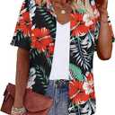 LILYCHIC Women's Hawaiian Shirts Coconut Button Summer Soft Button Down Shirts Short Sleeve XXXL