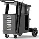 TOOLIOM Welding Cart with 4 Drawers Cabinet,Rolling Welder Cart for TIG MIG Welder and Plasma Cutter 360 Swivel Wheels Welding Trolley