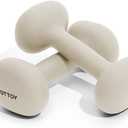 YOTTOY Weights Dumbbells Set for Women,2-15 Pound Dumbbells Set of 2, Non-Slip Hand Weights for Home Workouts, Portable Strength Training Neoprene dumbbells (10LB-Pair, White)