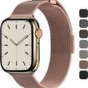 SWITCHEASY Mesh Magnetic Apple Watch Band - For Apple Watch Series 10, 9, Ultra, 8, SE, 7, 6 Mesh Loop for 49mm 46mm 45mm 44mm for Women (Rose Gold)