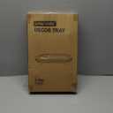 Wooden Decorative Tray for Home Decor, Beaded Black Oval Tray Decor for Coffee Table, Rustic Wood Serving Trays Farmhouse Centerpieces for Living Room Kitchen Counter (Black Oval)