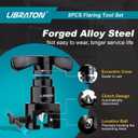LIBRATON Flaring Tool, HVAC Flaring Tool Kit, Copper Flaring Tool, 45 Eccentric Single Flare Tool for 1/4''-3/4'' and 6-19mm with Pipe Cutter, Deburring Tool for Copper Aluminum Pipe