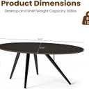 MWOOD Oval Modern Coffee Table, 40'' Mid-Century Coffee Center Table | with Thickened Board & Sturdy Metal Legs, Waterproof Scratch-Resistant for Living Room, Apartment, Dark Purple