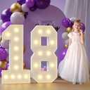Marquee Numbers 18th-Birthday Large Decorations: 4ft Light Up Numbers 18 Birthday Sign for Boy Girl Eighteen Year Old Anniversary Mosaic Party Decor Backdrop Big Foam Board Number 18