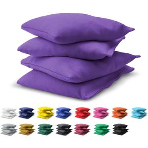 GoSports Cornhole Bean Bags Set of 4-16 Color Regulation All Weather, Mix and Match (Purple)