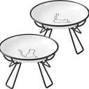 Ceramic Elevated Cat Bowls - Whisker Friendly, Anti-Vomiting, Stylish & Hygienic Cat Bowl Set (Line Cat, 2 Pack)