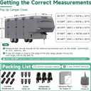 Umbrauto 5th Wheel RV Cover Fits 40-44ft Travel Trailer Motorhome, Extra-Thick Windproof Camper Cover with 6 Gutter Cover Adhesive Repair Patches, Ladder Cover