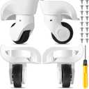 Silkfly 4 Pcs Luggage Wheels Replacement Travel Suitcase Caster Repair Kits with Screw Replacement Left and Right Wheels Mute Bearing Swivel for Luggage(White,Large)