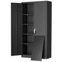 Metal Garage Storage Cabinets with 4 Adjustable Shelves and Lockable doors ( 72'' H x 36'' W x 18'' D)