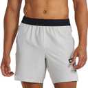 TYR Mens Athletic Performance Workout Unlined Short 7" (Large, Black/Logo)