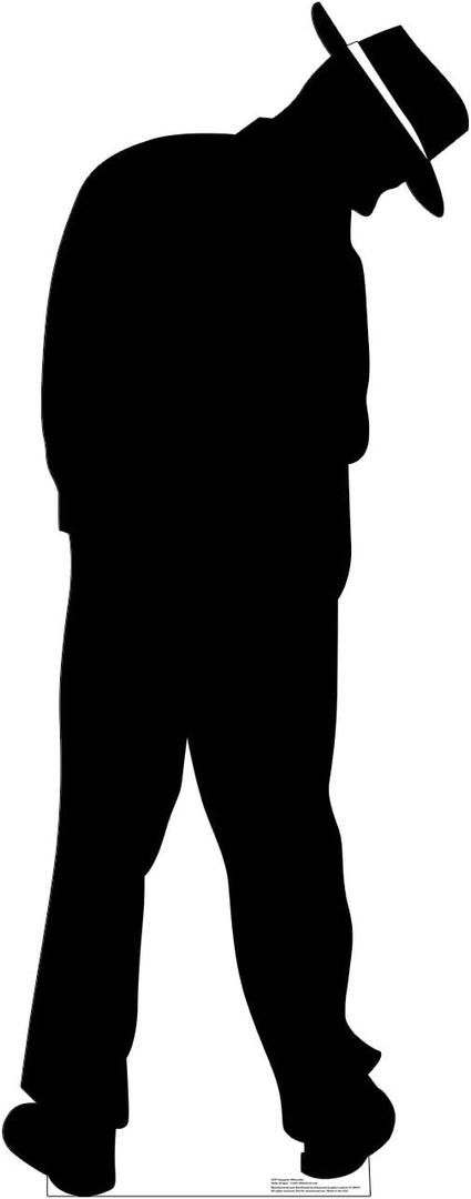 Cardboard People Gangster Silhouette Life Size Cardboard Cutout Standup, One Size