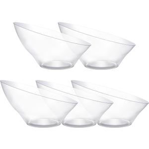Bestluck 12pack Clear Plastic Serving Bowls for Party,20oz Disposable Serving Bowl,Angled Bowls for Wedding Party Chip, Candy, Salad,Fruit