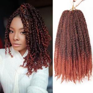 Marley Twist Braiding Hair 14 Inch Afro Kinky Curly Crochet Braids 8 Packs Cuban Twist Synthetic Low Maintenance Skin-Friendly Hair Extensions (1B/350, Packs of 8)
