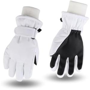 JANGANNSA Winter Kids Ski Gloves Boys Girls Cold Weather Snow Glove Waterproof Ski Snowboard Gloves with Fleece Lining, A