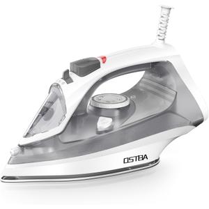 OSTBA 1600W Steam Iron for Clothes with Rapid Heating Nonstick Soleplate, Precise Thermostat Dial, Self-Cleaning, Anti-limescale, Drip Stop Function, 300ml Water Tank Clothes Iron