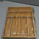 Bellsal Natural Utensil Organizer 12.5 Inch Silverware Organizer for Drawer Utensil Holder Cutlery Organizer Kitchen Drawer Organizer 7 Compartment Small Narrow Bamboo