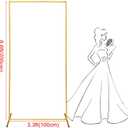 Metal Wedding Arch Backdrop Stand 6.6x3.3 FT Gold Square Balloon Arch Frame for Wedding, Birthday Party, Baby Shower Ceremony Decoration