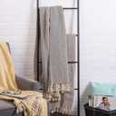 DII Chevron Throw Collection Handloomed Cotton, 50x60, Black