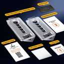 OneFish Privacy Screen Protector for IPhone 16 Pro Anti-Spy Tempered Glass Dust-Free Bubble-Free Anti-Fingerprint 9H Scratch Protection & Hassle-Free Installation Frame [2-Pack]