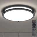 LED Ceiling Light with Remote 14 Inch Flush Mount Ceiling Light Fixture, 24W 3000K-6000K Adjustable Color Temperature, Dimmable Lighting Fixtures for Kitchen Bedroom Hardwired Installation, 14 in - 1Pack
