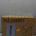 GYIIYUO 2 Drawer File Cabinet with 24'' Extended Desktop, Mobile Filing Cabinet, Rolling File Cabinet with Side Bag, Fabric Drawer, Fits A4/Letter Size, Printer Stand Home Office, Oak Grey 14.96"D x 24.02"W x 25.59"H