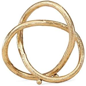 Danya B. Gold Eternal Loop Metal Art Abstract Sculpture. This Unique Accent Piece Symbolizes an Unending Cycle of Life. Perfect for Wedding, Anniversary, Home or Office Decor