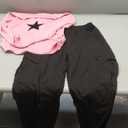 Tween Girls Clothes Ribbed Star Printed Shirt + Cargo Pants Sets Fall Outfits Sizes 7-16 Years (11-12 Years, Pink)