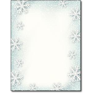 Paper Snowflakes Holiday Stationery - 80 Sheets - Frosted Blue and White Snow Design for Christmas Letters, Holiday Greetings, and Winter Events - 8.5 x 11 - For Inkjet & Laser Printers