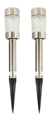 Crosslight Solar Four Multicolor Glass Metal Pathway Light - Weatherproof with Color Select LED's; Pure White, Red, Green and Blue (4-Pack)