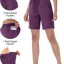 TACVASEN Women's Hiking Shorts 8" Quick Dry Lightweight Water Resistant Athletic Shorts with Pockets Outdoor Golf Active (XXL)