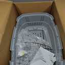 Amazon Basics 2-Door Top-Load Hard-Sided Dogs, Cats Pet Travel Carrier, Gray & Blue, 22.8"L x 15.0"W x 13.0"H