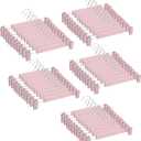 Pants Hangers with Clips Skirt Hanger for Women Plastic Clip Hangers for Pants Clothes Hanger (50pack, Pink)