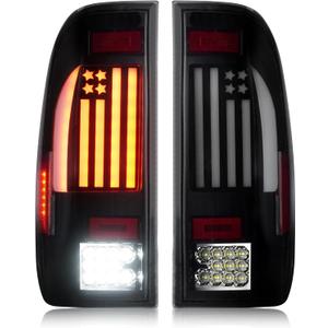 LED Tail Light for Ford F150 1997-2003, F150 Heritage 2004, F250 Light Duty (7 Lug Nut) 1997-1999, F250 F350 F450 F550 Super Duty 1999-2007, Rear Taillight Assembly, F85Z13404CA, FO2800117, FO2801117
