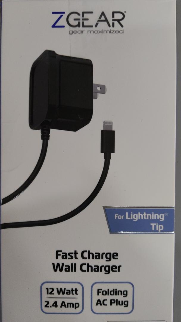 ZGEAR (12W) 8-Pin Wall Charger - Black (WC-APP8PNM2A)