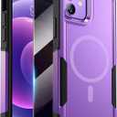 Diaclara Magnetic for iPhone 12 Case/iPhone 12 Pro Case, [with Privacy Screen Protector] [Anti Spy] [Military Grade Drop Protection] Heavy Duty Full-Body Shockproof Phone Case, Purple