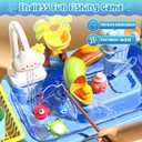 Upgraded Toddler Sand Water Table Toy with Electric Water Pump, Kids Sand Water with Faucet/Play Food Accessories/Fishing Toy, Kitchen Play Sink Toys for Girl Boy Age 3+