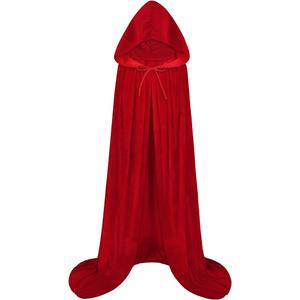 Sarfel Hooded Cloak Velvet Cape with Hood Halloween Capes Women Witch Costume Vampire Cloak Wizard Robe Men Cosplay Costume, Medium