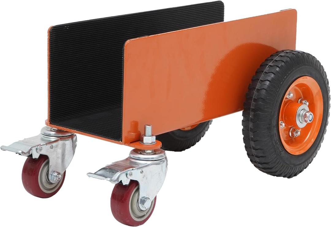 AIWFL Panel Dolly Heavy Duty Door Cart 1200LBS Capacity 4 Wheel Slab Dolly Drywall Mover with 8" Pneumatic Wheels Panel Cart for Drywall Sheet Material Handling All Terrain