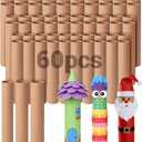 Czoynife 11.85" H 60Pack Brown Cardboard Tubes for Crafts, Bulk Paper Rolls for Kids DIY, Classroom Art Supplies, Holiday Decor