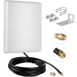 Outdoor 15dBi Dual Band WiFi 2.4GHz 5GHz 5.8GHz Long-Range Directional Panel Antenna with 10Ft Cable for WiFi Router Wireless Network Card Security IP Camera Video Surveillance Monitor, Eifagur