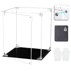 COOLTAKU Clear Acrylic Display Case, UV Protected, Front-Open Door with Magnetic Buckle, Assemble Display Box, Dustproof Protection Showcase for Figures, Collections (12x12x12 inch, 30x30x30 cm)