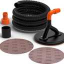 Zipcase Dust Free Hand Sander, Drywall Sander with Vacuum, with 7.4 ft Hose, Adapter, 120 Grit and 240 Grit